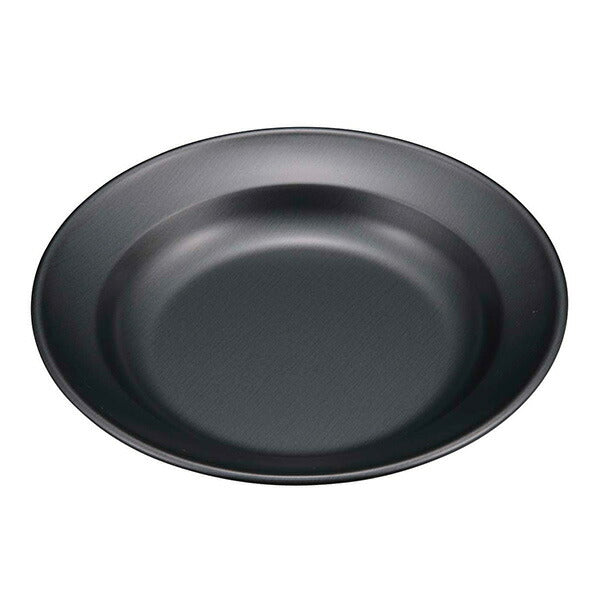 メタリックブラックコート丸型カレー皿