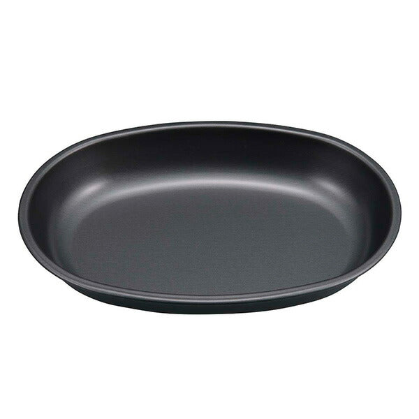 メタリックブラックコート小判型カレー皿