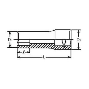 1/4 (6.35mm)SQ. 6角ディープソケット 1/8