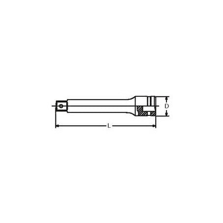 3/8sqインダストリアルエクステンションバー 全長125mm