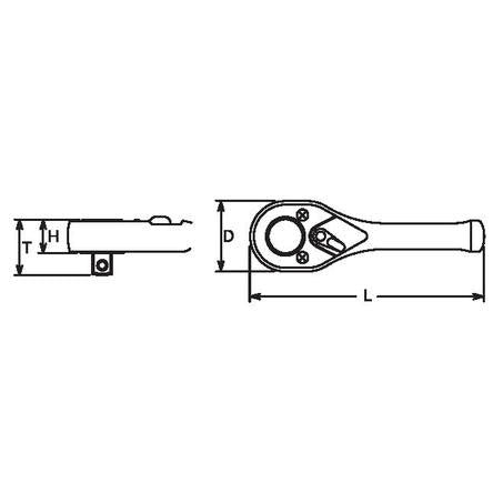 1/4sq ラチェットハンドル 全長75mm