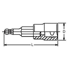 3/8sq ボールポイントヘックスビットソケット