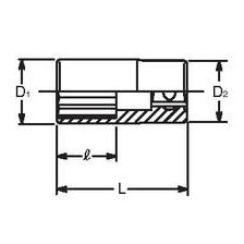 3/8sq 12角セミディープソケット