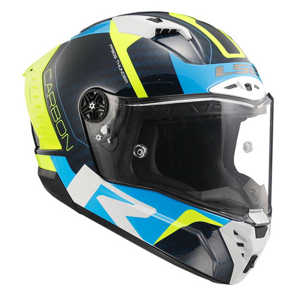 LS2 HELMETS:ヘルメット THUNDER C GP BLUE CARBON YELLOW Lサイズ