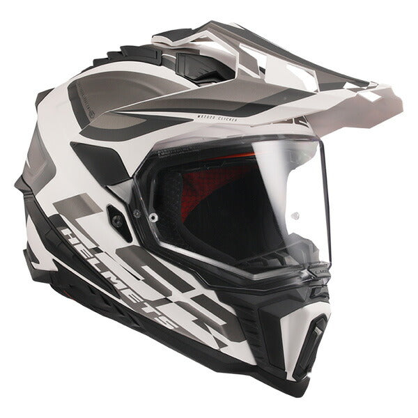 LS2 HELMETS:ヘルメット EXPLORER F MATT BLACK WHITE Lサイズ