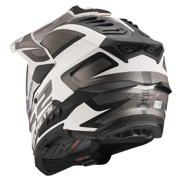 LS2 HELMETS:ヘルメット EXPLORER F MATT BLACK WHITE Lサイズ