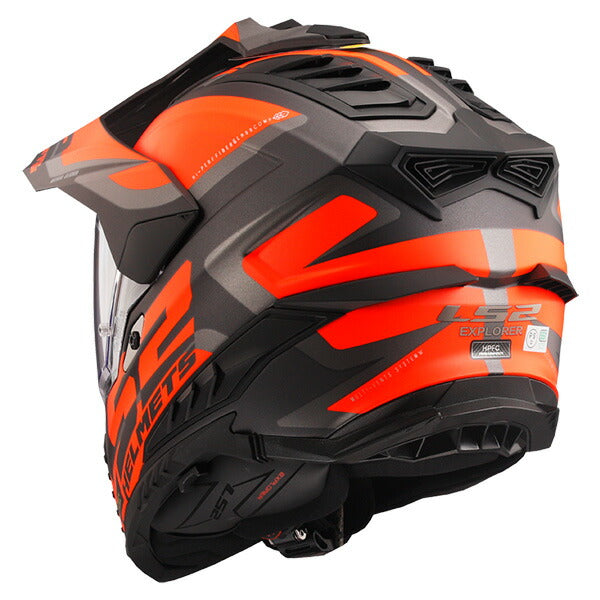 LS2 HELMETS:ヘルメット EXPLORER F MATT BLACK ORANGE Sサイズ