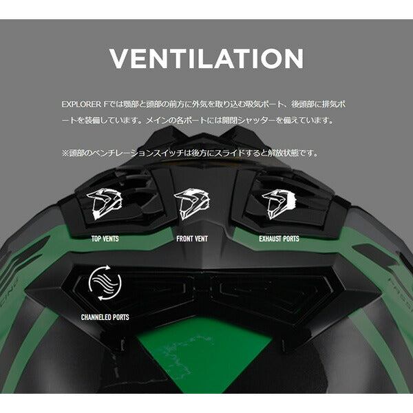 LS2 HELMETS:【国内正規品】EXPLORER F CAMO TITANIUM GREEN Sサイズ