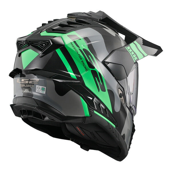 LS2 HELMETS:ヘルメット EXPLORER F CAMO TITANIUM GREEN Lサイズ