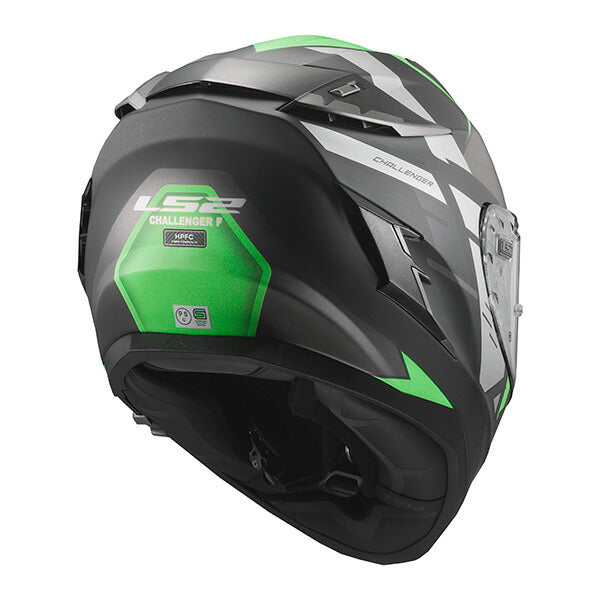 ヘルメット CHALLENGER F MATT TITANIUM GLOW GREEN XXLサイズ