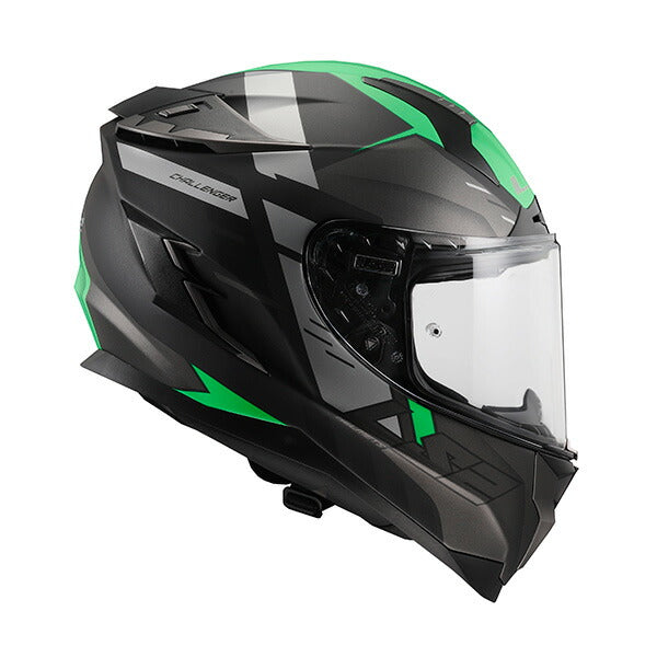 ヘルメット CHALLENGER F MATT TITANIUM GLOW GREEN XXLサイズ