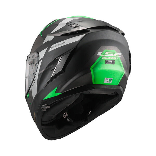 ヘルメット CHALLENGER F MATT TITANIUM GLOW GREEN XXLサイズ