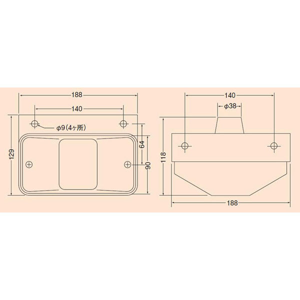 中間サイドターンシグナルランプ トラック用 24V 25W