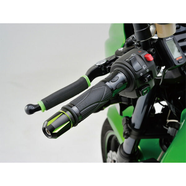 PREMIUM ZONE　バーエンドプラグ　スクラッチTYPE　KAWASAKI用 ライムグリーン