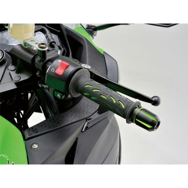 PREMIUM ZONE　バーエンドプラグ　スクラッチTYPE　KAWASAKI用 ライムグリーン