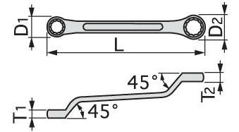 ロングめがねレンチ (45°)