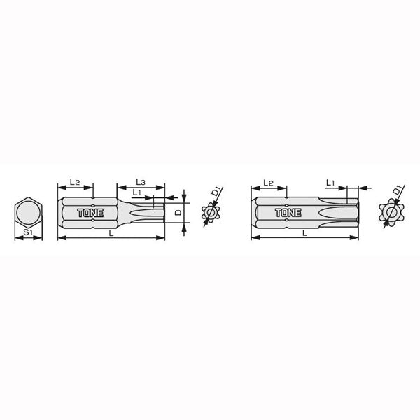 T型トルクスビット (いじり防止タイプ)